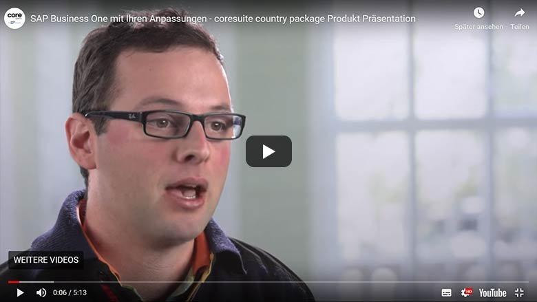 coresuite country package Produkt Präsentation SAP Business One mit Ihren Anpassungen