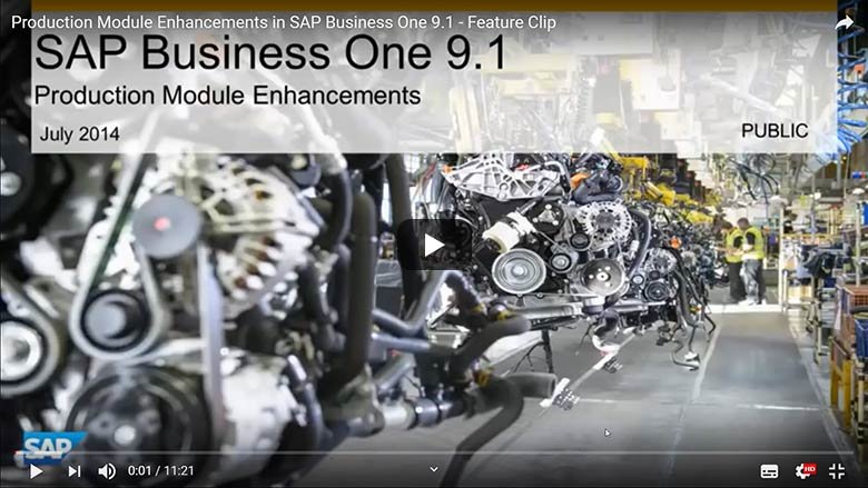 Erweiterungen des Produktionsmoduls in SAP Business One 9.1