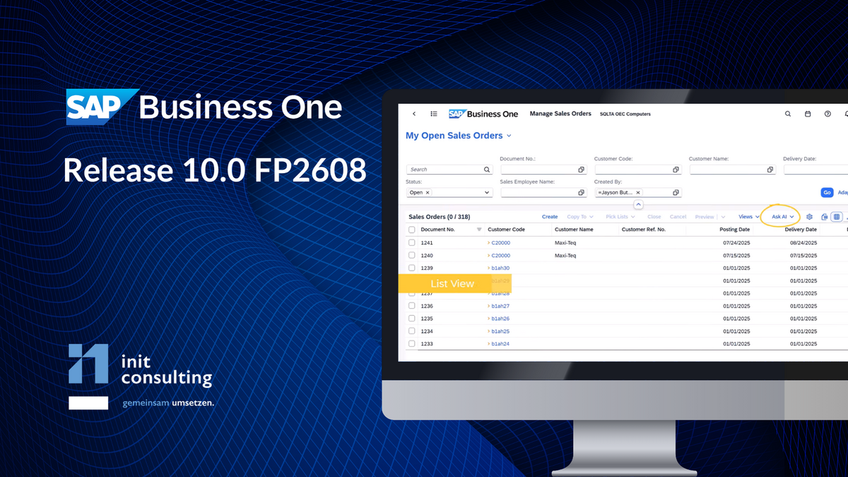 SAP Business One Version 10.0 FP2608